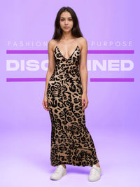 Vestido midi con estampado de leopardo