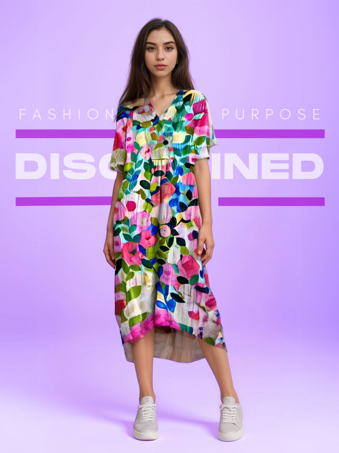 Robe fluide femme imprimé fleuri printanier coloré