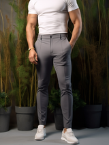 Elegantes pantalones elásticos sin arrugas