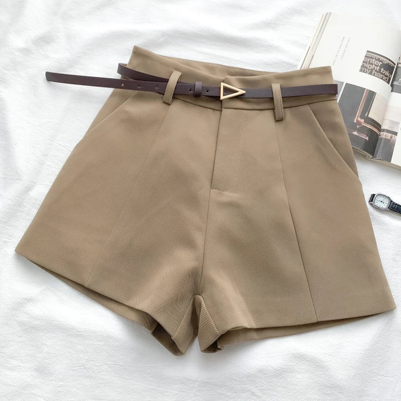 A-Linien-Shorts mit hoher Taille (GÜRTEL INKLUSIVE) 