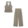 Conjunto Mujer Halter y Pantalón Ancho