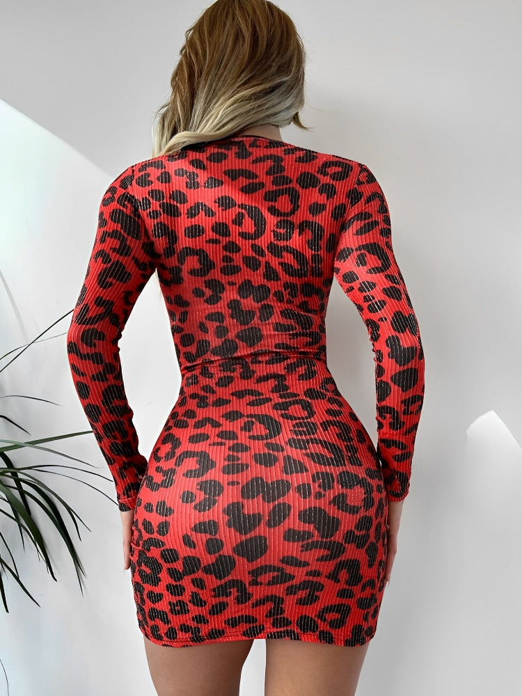 Minikleid mit Leopardenmuster