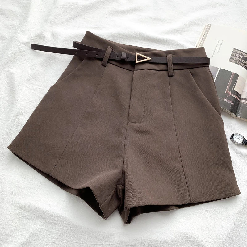 A-Linien-Shorts mit hoher Taille (GÜRTEL INKLUSIVE) 