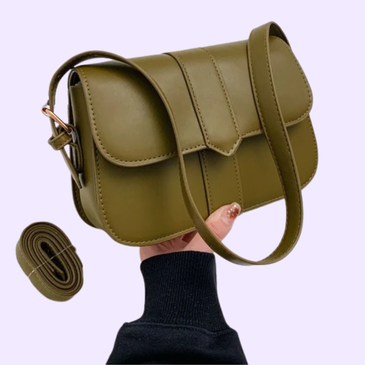 Señoras verde vintage bajo el brazo bolsos con cadena de hombro