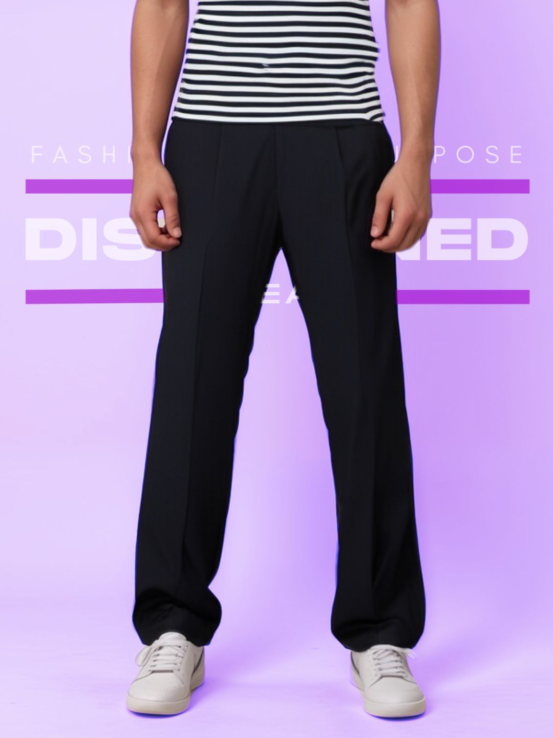 Pantalón recto de cintura elástica Relax Fit