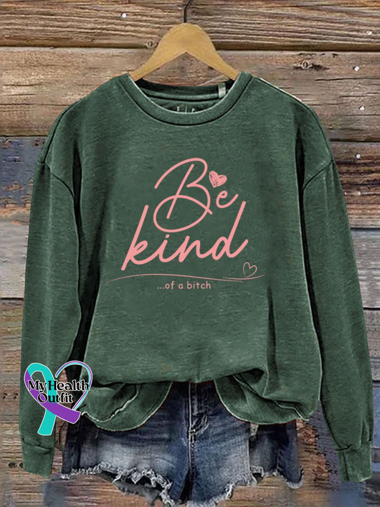 Lässiges Sweatshirt mit „Everything Be Kind“-Aufdruck