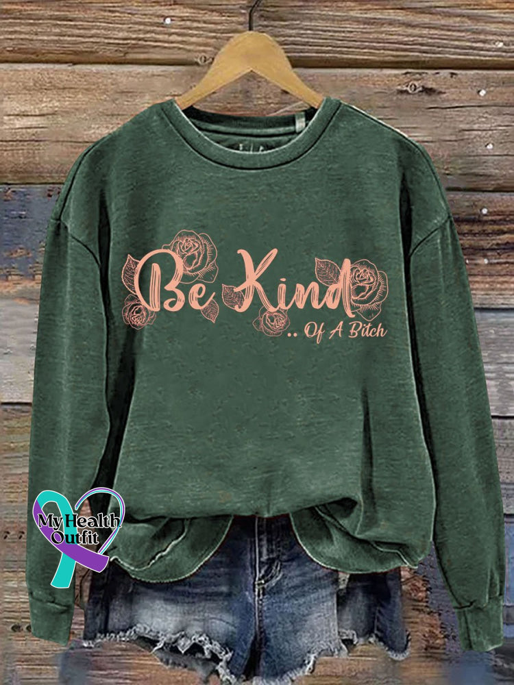 Lässiges Sweatshirt mit „Everything Be Kind“-Aufdruck