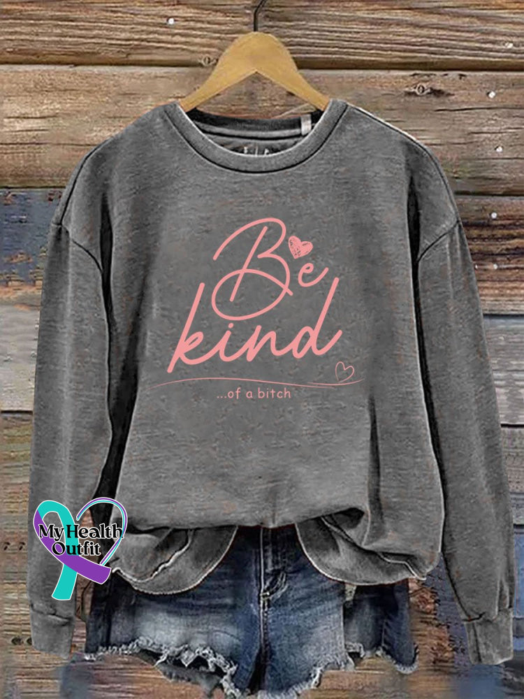 Lässiges Sweatshirt mit „Everything Be Kind“-Aufdruck