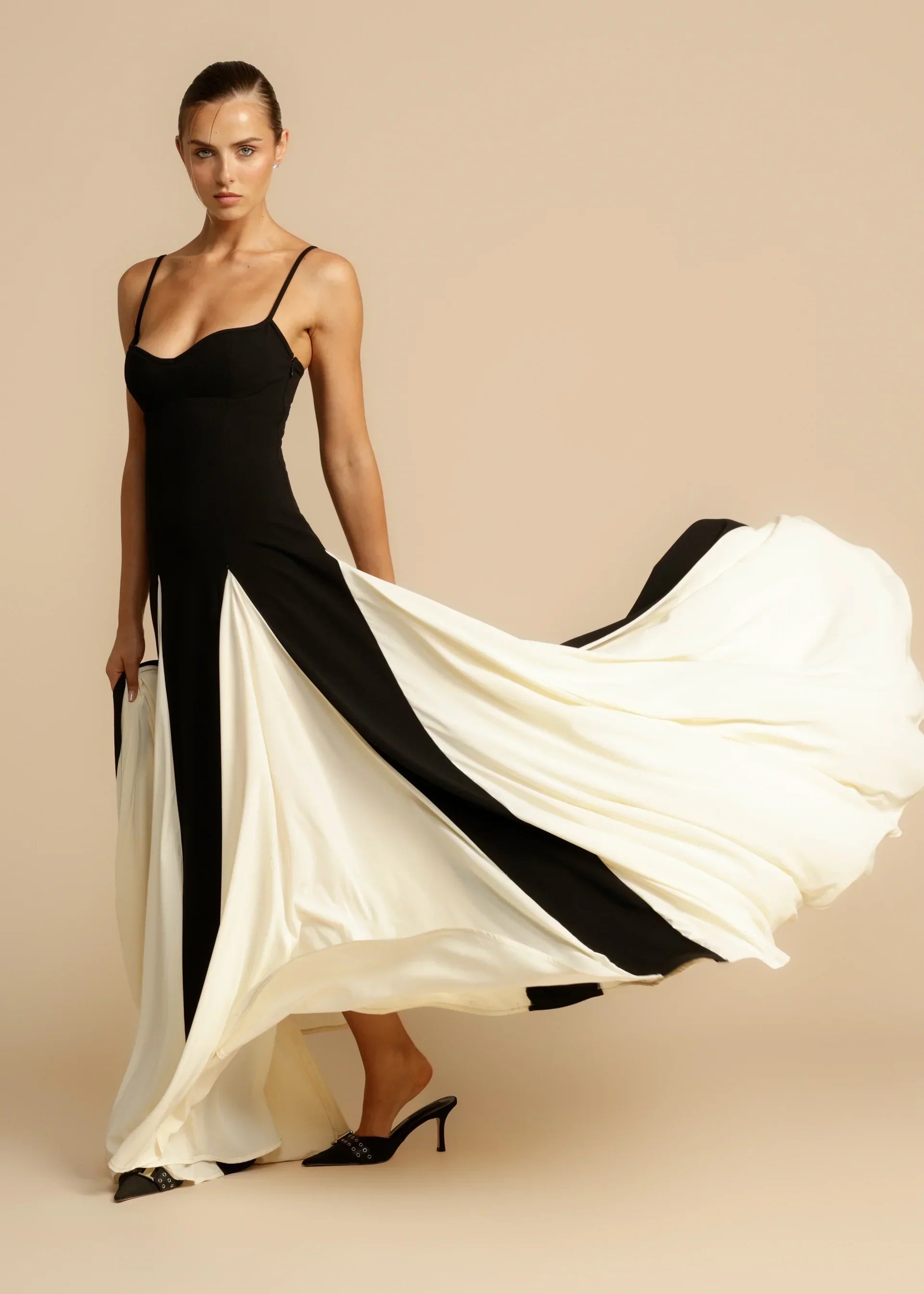 Robe longue dos nu sans manches Duotone