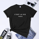 Schönes klassisches Damen-T-Shirt für den Urlaub in Paris