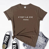 Schönes klassisches Damen-T-Shirt für den Urlaub in Paris