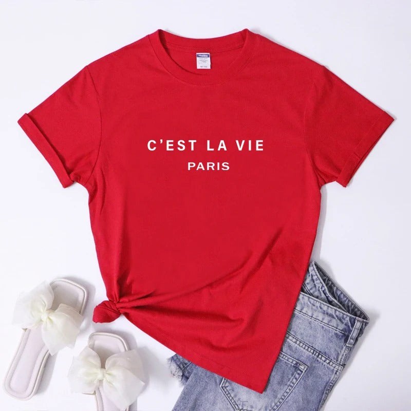 Schönes klassisches Damen-T-Shirt für den Urlaub in Paris